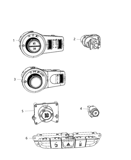 2021 Jeep Cherokee Switches - Instrument Panel Diagram