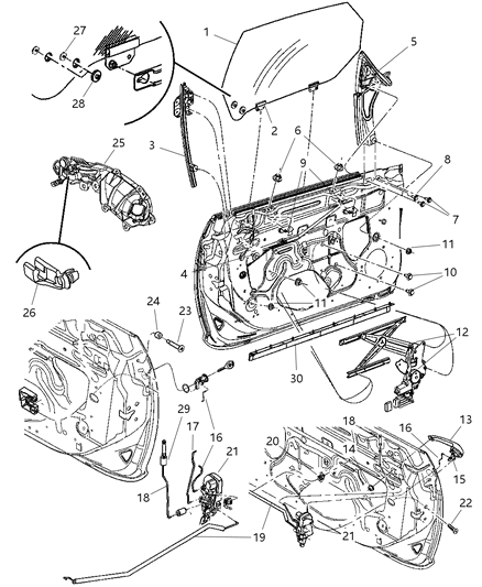 2006 Chrysler PT Cruiser Handle-Door Interior Diagram for SB97DKAAD