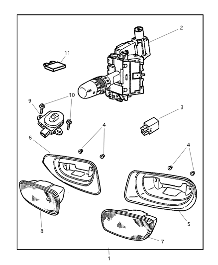 1999 Jeep Grand Cherokee Fog Lamp Diagram for 55155136