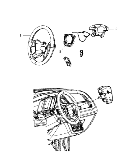2010 Dodge Journey Cover-Steering Wheel Back Diagram for 1NY05XDVAA