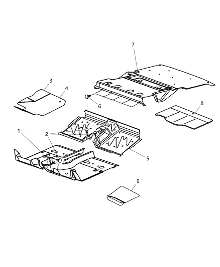 2006 Chrysler PT Cruiser SILENCER-Floor Pan Diagram for 4724568AC