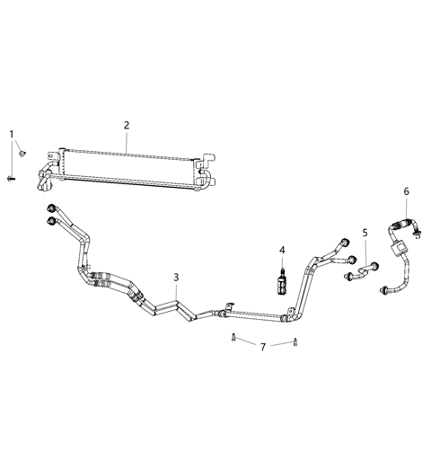 2020 Jeep Wrangler Transmission Oil Cooler & Lines Diagram
