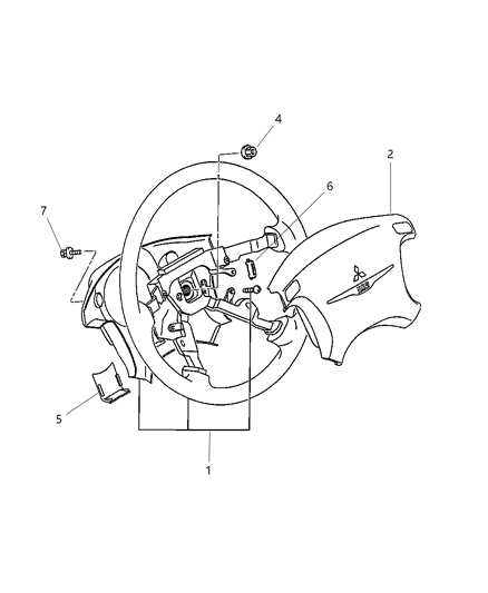 1999 Dodge Avenger Driver Air Bag Diagram for MR787020