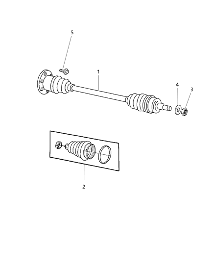 1999 Dodge Grand Caravan Axle Half Shaft Diagram for 4660588AB