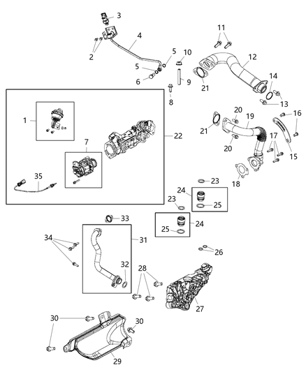 2019 Ram 1500 HEATER/CO-EGR Valve Diagram for 68509351AA