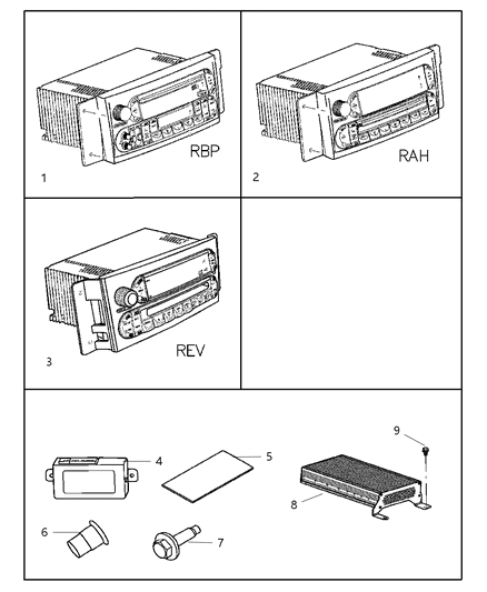2007 Chrysler Pacifica Radio-AM/FM/CASSETTE With Cd Diagram for 5094468AC