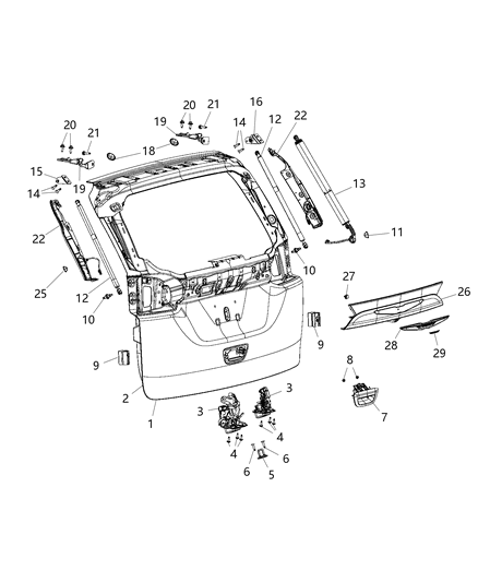 2020 Chrysler Pacifica Liftgate Latch Diagram for 68305566AC