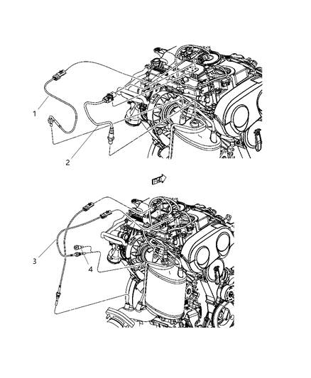 2011 Dodge Journey Oxygen Sensor Diagram for 5146168AA