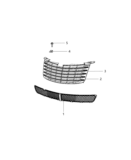 2010 Chrysler PT Cruiser Grille Diagram