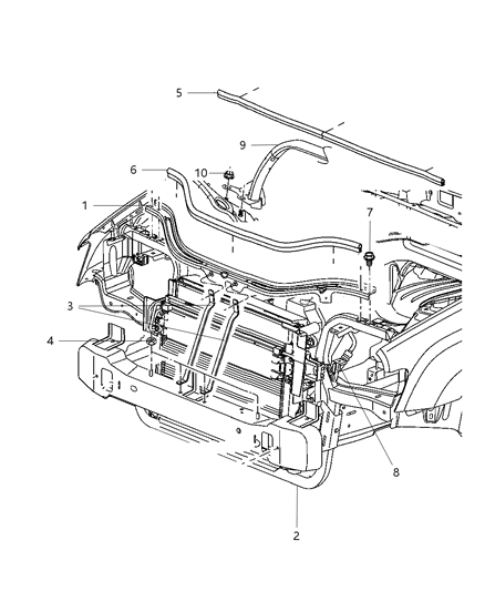 2010 Jeep Commander Radiator Support Diagram