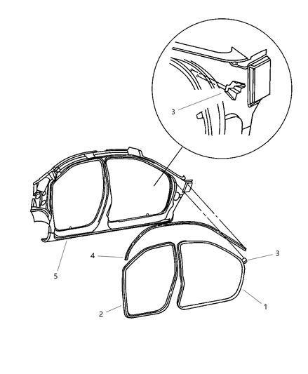 1998 Dodge Stratus Seals & Weatherstrips Diagram