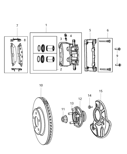 2012 Chrysler 300 Front Brakes Diagram 1