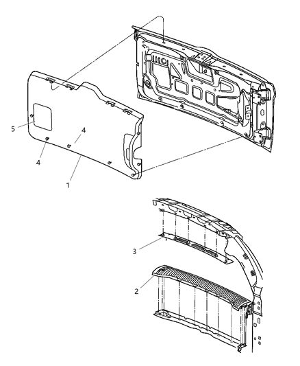 2002 Jeep Liberty Swing Gate - Trim Panel Diagram