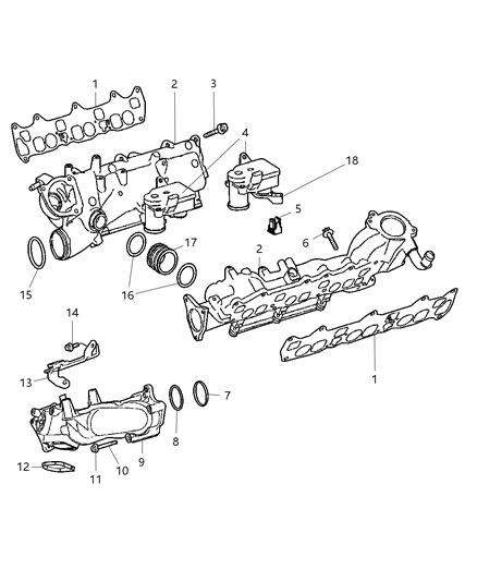 2009 Jeep Grand Cherokee Plenum-Intake Manifold Diagram for 68023870AA