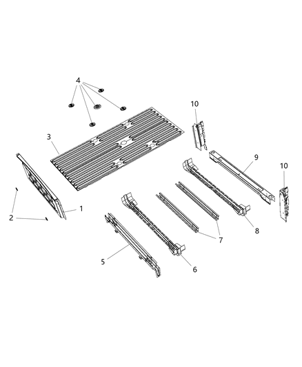2019 Ram 1500 Classic Pick Up Box Crossmember Diagram 3