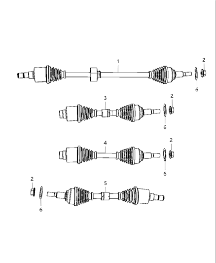 2013 Chrysler 200 Shafts, Axle Diagram