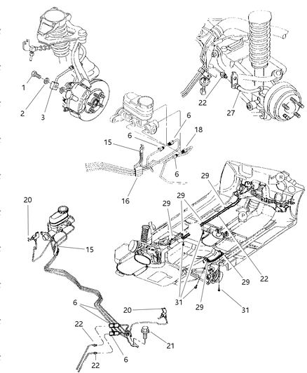 1998 Chrysler Sebring Convertible Lines & Hoses, Brake Diagram 2