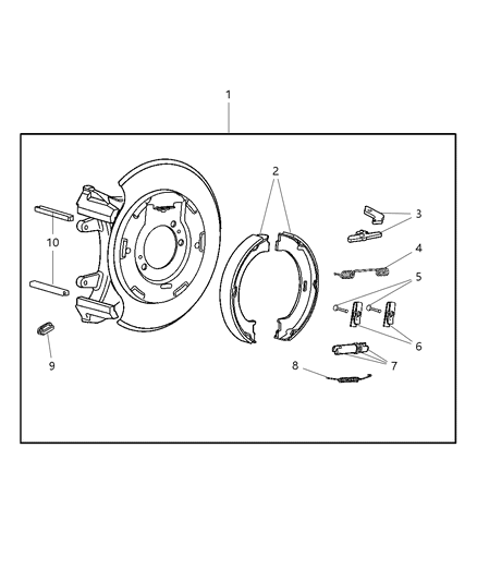 2006 Jeep Commander Shoe And Lining Kit Drum Diagram for 5086930AA