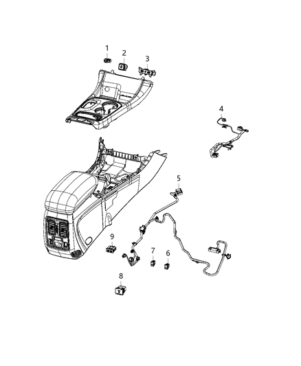 2019 Dodge Durango Wiring-Console Diagram for 68381784AA