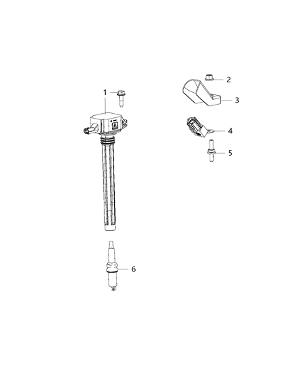 2016 Chrysler 200 Spark Plugs, Ignition Coil Diagram 1