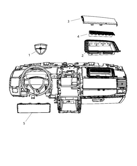 2012 Dodge Grand Caravan Driver Air Bag Diagram for 1QK29DX9AD