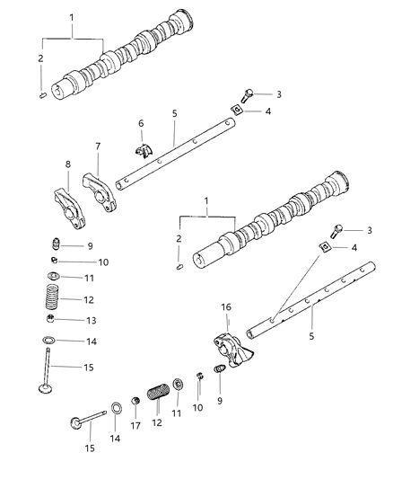 1997 Chrysler Cirrus Camshaft & Valves Diagram 3