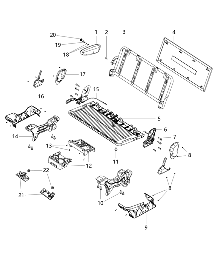 2013 Ram C/V CUPHOLDER-Rear Seat Diagram for 68064758AA