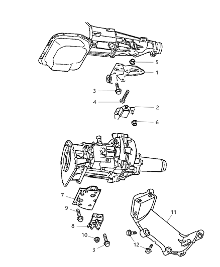 2002 Dodge Durango Engine Mounting, Rear Diagram 1