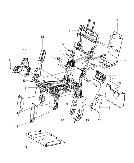 2008 Dodge Grand Caravan Cover-RECLINER Diagram for 1NC361D5AA