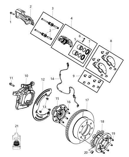 2017 Ram 3500 Pickup Front Brakes Diagram