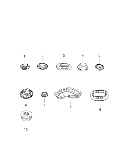 2018 Jeep Compass Plug-Reservoir GROMMET Diagram for 68073532AA