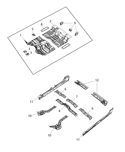 2019 Ram 1500 Floor Pan Quad Cab Diagram