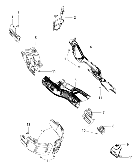 2012 Dodge Durango Shield-Center Bearing Diagram for 68038808AE