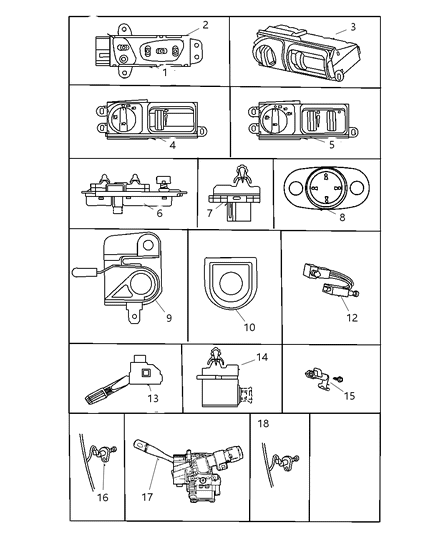 1997 Chrysler LHS Switch-Multifunction Diagram for 4760437AB