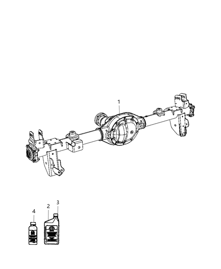 2010 Jeep Wrangler Axle-Service Rear Diagram for 68036132AA