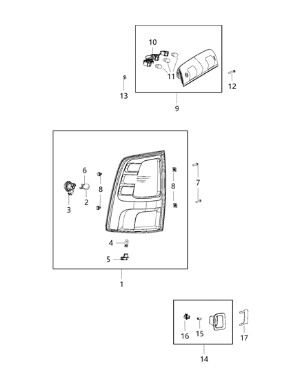 2013 Ram 1500 Lamp-Tail Stop Backup Diagram for 68093081AB