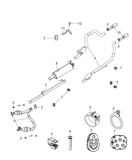 2009 Dodge Ram 1500 Exhaust Muffler Diagram for 55398327AD