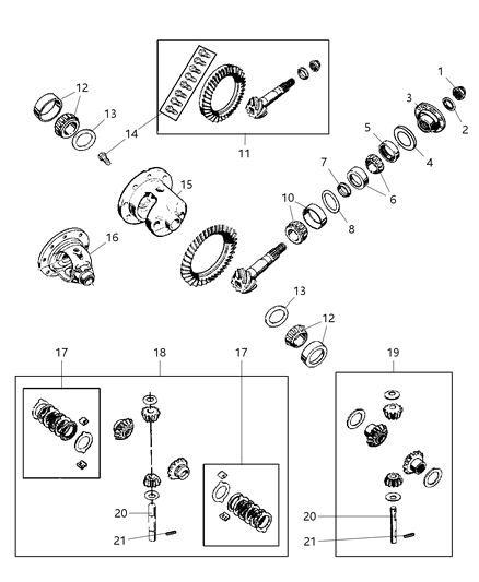2007 Jeep Wrangler Gear Kit-Ring And PINION Diagram for 68003426AA