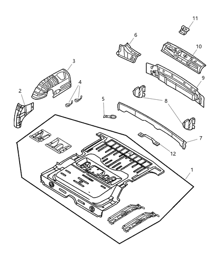 2004 Chrysler PT Cruiser Panel-Shelf Diagram for 5067355AA