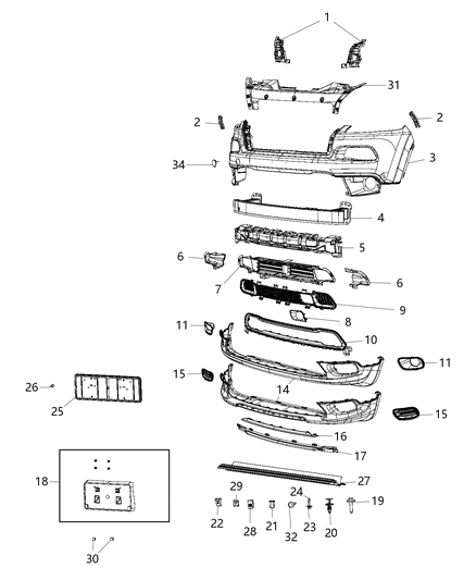 2015 Jeep Cherokee Screw Diagram for 68084488AA