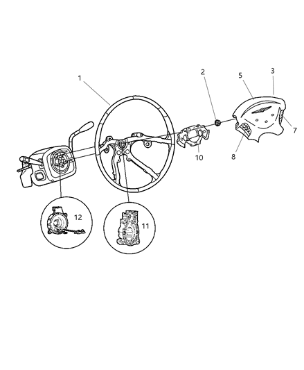 2002 Chrysler Town & Country Driver Air Bag Diagram for WC721TMAA