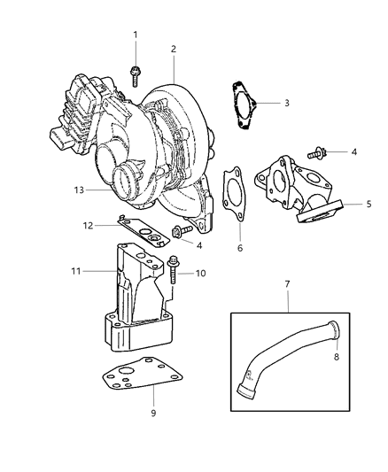 2009 Jeep Grand Cherokee TURBOCHGR Diagram for 68037206AA