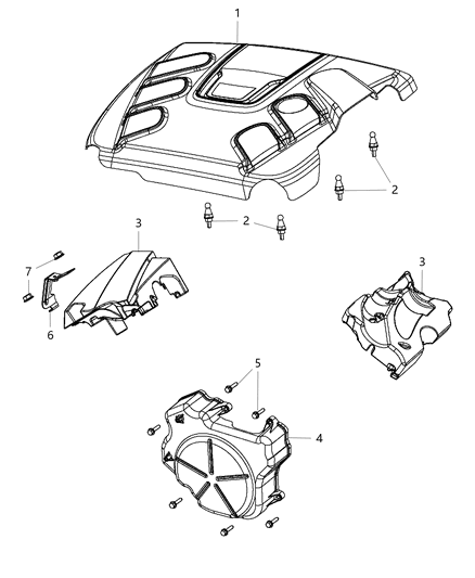 2020 Jeep Grand Cherokee Engine Cover & Related Parts Diagram 1