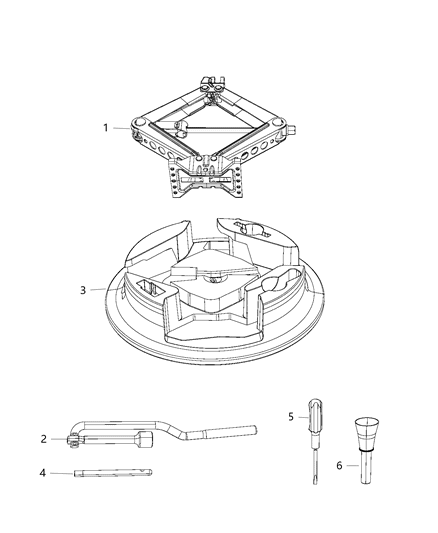 2020 Jeep Compass Wrench-Wheel Lug Nut Diagram for 68312897AA