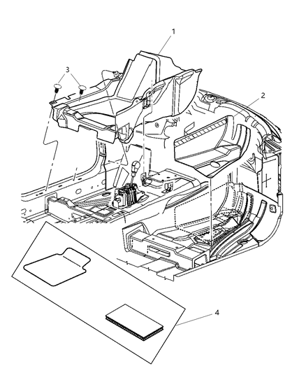 2011 Chrysler 300 Carpet, Front Diagram