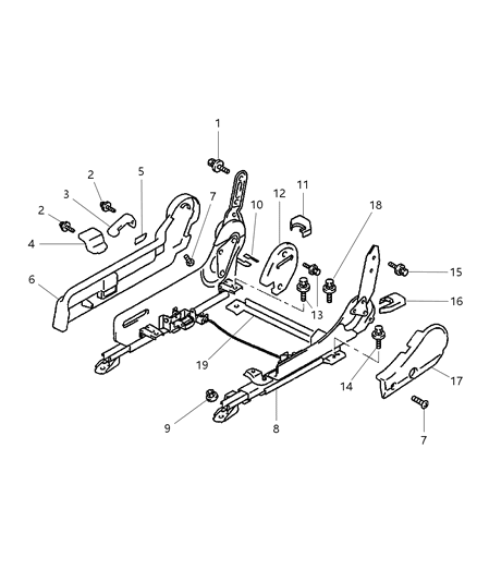 2000 Dodge Avenger Adjuster, Right Seat Diagram