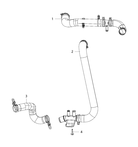 2021 Jeep Gladiator Radiator Hoses And Related Parts Diagram 1