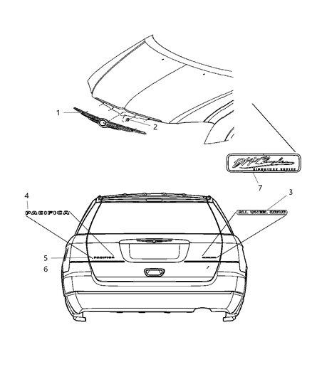 2006 Chrysler Pacifica Nameplates Diagram