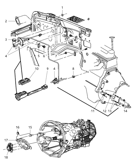 2006 Jeep Wrangler Hydraulic Control-Clutch ACTUATOR Diagram for 52107653AM