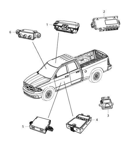 2013 Ram 3500 Modules, Body Diagram